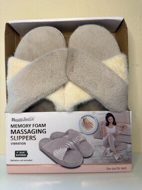 NWT Health Touch Memory Foam Massaging Vibrating Slippers
